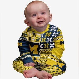 FOCO Michigan holiday pajamas infant 12
Months-NWT